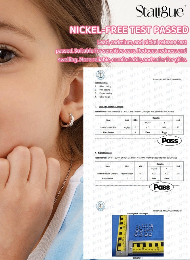 Staligue Hypoallergenic Earrings for Girls Women,Surgical Steel Screw Back Earrings for Little Girl Cute Kids Earrings Set for Sensitive Ears Screw back Stud Toddler Earring Set Kids Jewelry for Teen Girls - Image 2